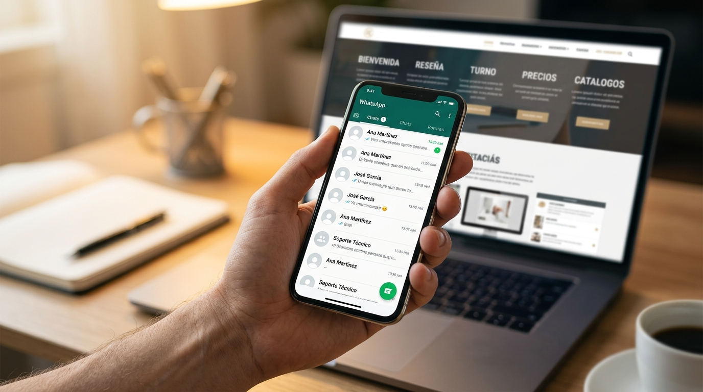 WhatsApp conectado en tiempo real con la web