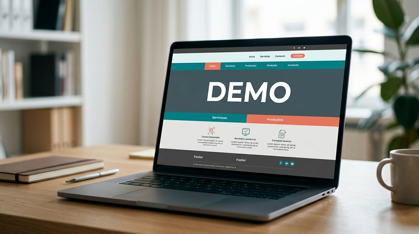 Demo de sitio web lista para mostrar