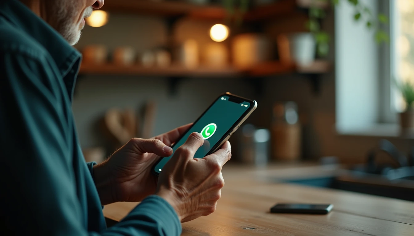 Persona usando WhatsApp en su celular
